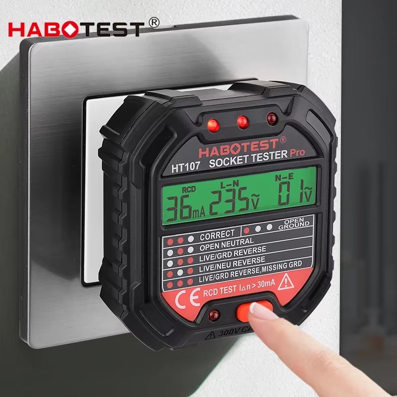 Power Tools Uk Review - HABOTEST HT107 Pro 디지털 소켓 테스터,