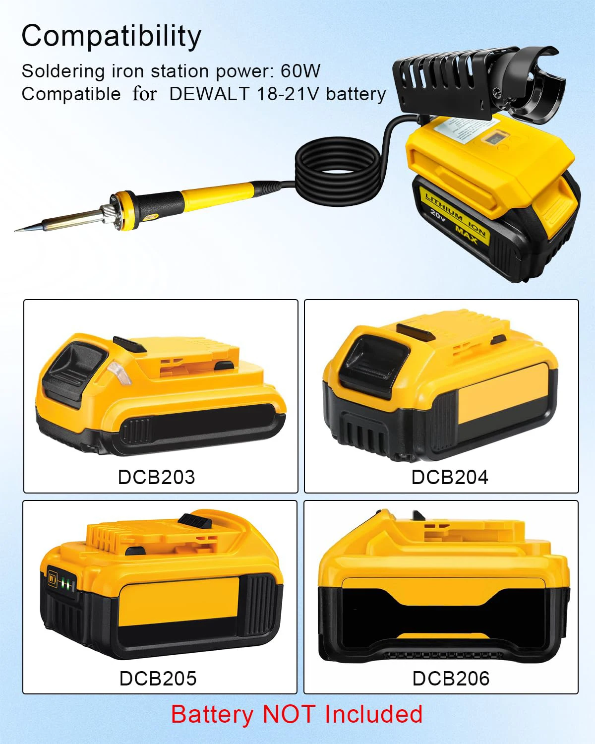 휴대용 납땜인두 키트, 디월트 20V 배터리 호환 60 - Power Tools Battery Repair 리뷰 및 가격
