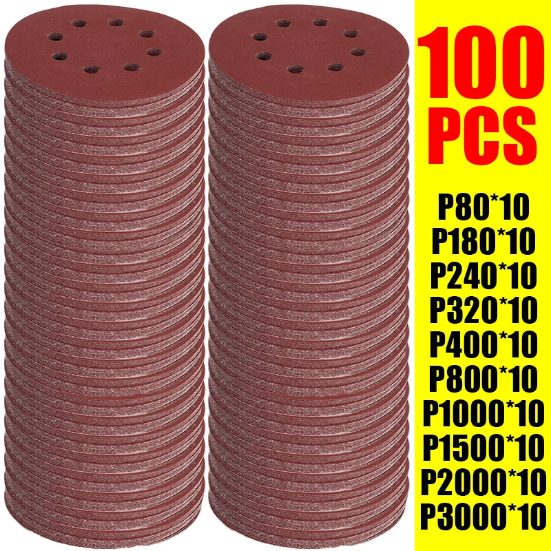 100PCS 샌딩 디스크 8홀 후크 및 루프 접착식 사 - Random Orbital Sander 리뷰 및 가격
