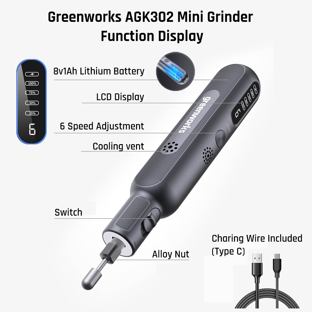 Greenworks 8V 미니 그라인더 52pcs 80 - Power Tools Pink 리뷰 및 가격