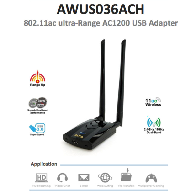 새로운 ALFA AWUS036ACH는 RTL8812AU - Power Tools For Linux 리뷰 및 가격