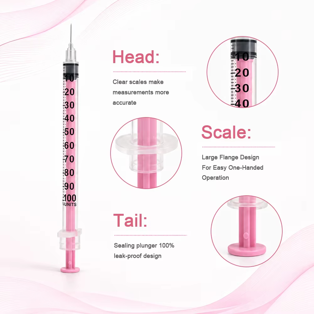 100개/박스 뷰티용 1ml 핑크 인슐린 주사기 30G - Power Tools Pink 리뷰 및 가격