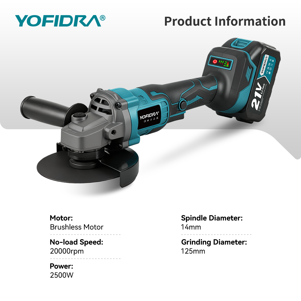 YOFIDRA 125mm 브러시리스 앵글 그라인더 3단 - Power Tools Pink 리뷰 및 가격