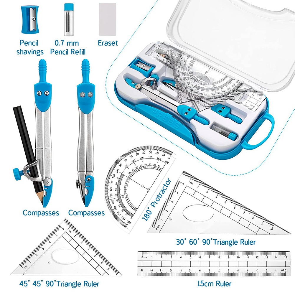 새로운 표시-기하학 세트 10 Pcs 수학 용품 키트, - Power Tools Drawing 리뷰 및 가격